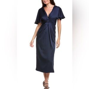 Davy Ruched Midi Dress - Women's Elegant Evening Dress